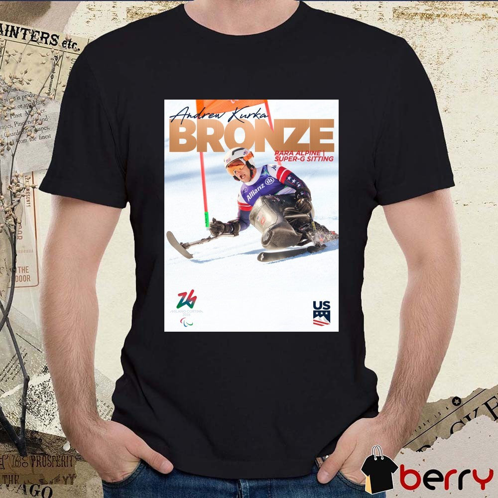 Andrew Kurka Bronze Medal Para Alpine Super-G Sitting Poster t-shirt