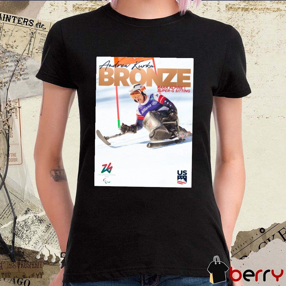 Andrew Kurka Bronze Medal Para Alpine Super-G Sitting Poster t-shirt