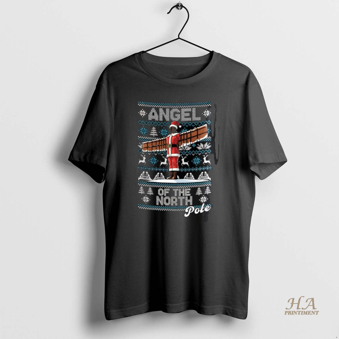 Official Angel Of The North Pole Wooden Statue Ugly Christmas T-Shirts, Hoodie, Sweatshirt | InkNestWear.com