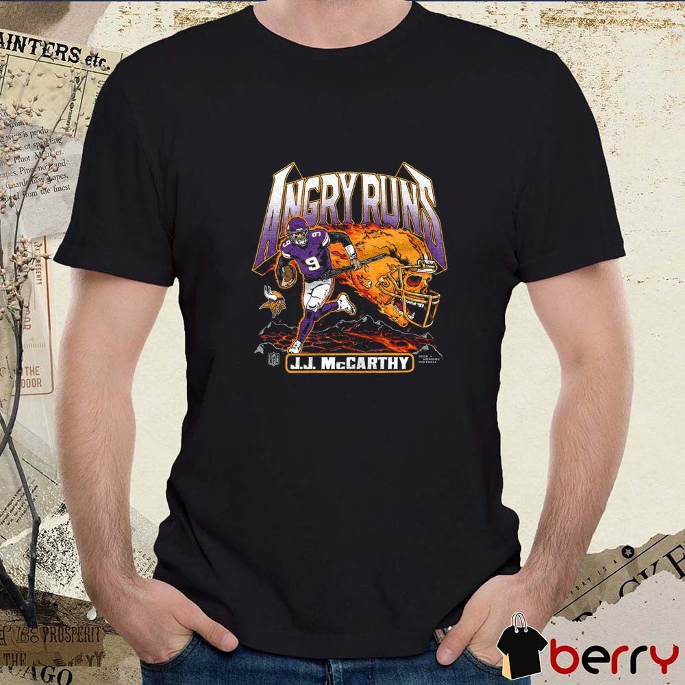 Angry Runs 2025 Minnesota Vikings NFL J.J. McCarthy t-shirt