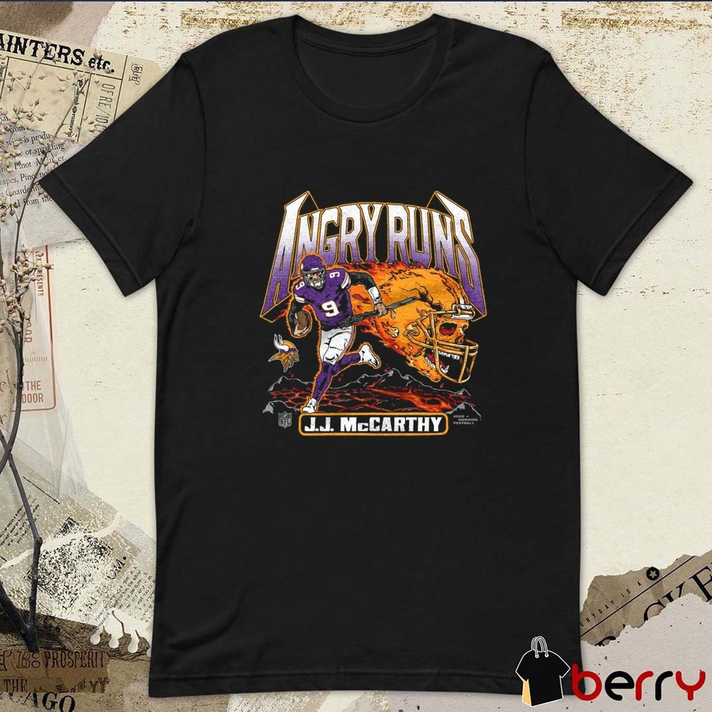 Angry Runs 2025 Minnesota Vikings NFL J.J. McCarthy t-shirt