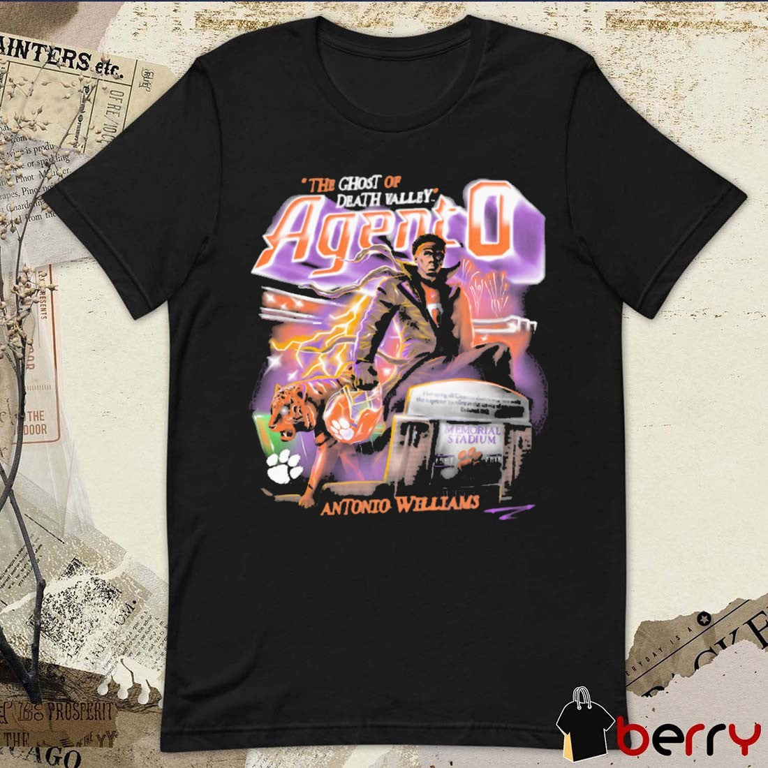 Antonio Williams Clemson Tigers Agent 0 The Ghost Of Death Valley 90s Retro Graphic t-shirt
