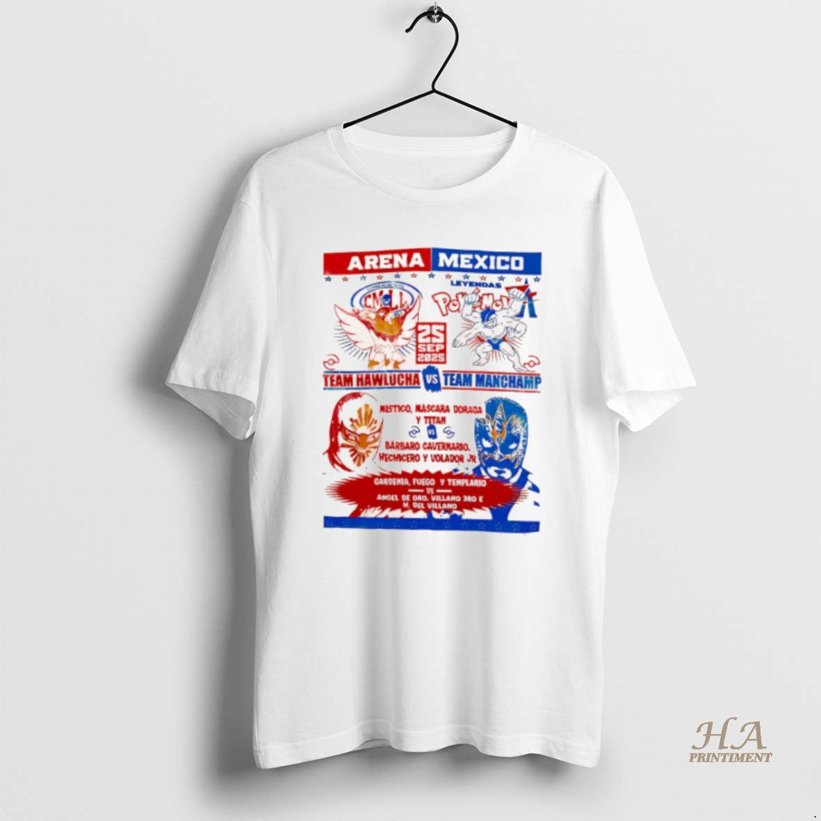 Official Arena Mexico Team Hawlucha Vs Team Machamp September 25th 2025 T-Shirts, Hoodie, Sweatshirt | InkNestWear.com
