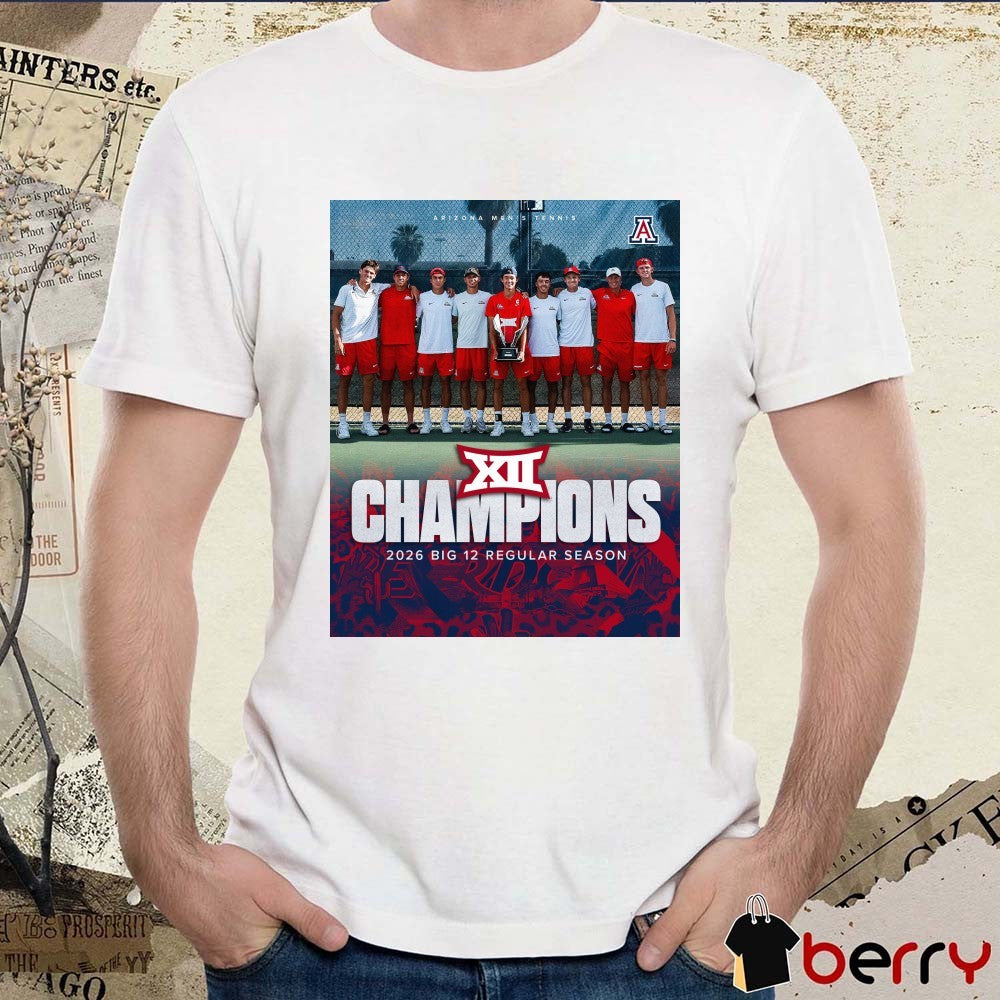 Arizona Wildcats Men’s Tennis Champions 2026 Big 12 Regular Season Poster t-shirt