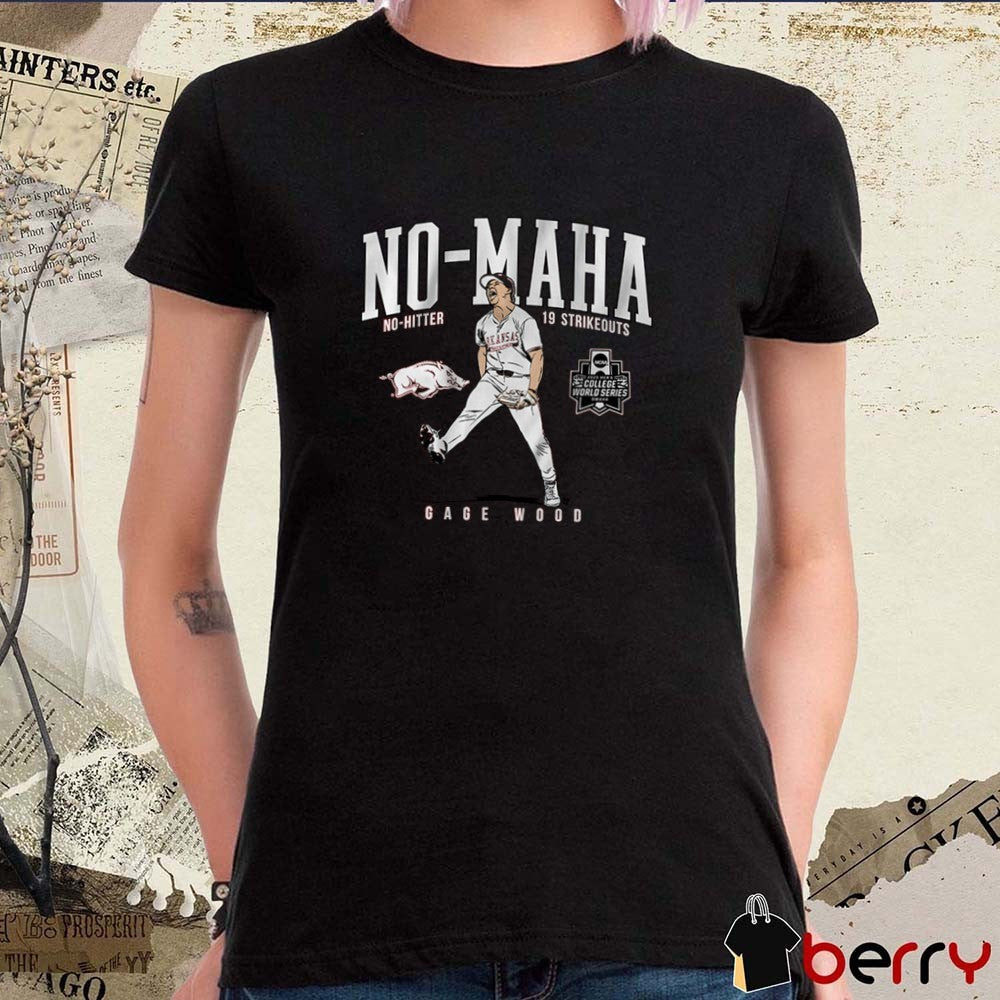 Arkansas Razorbacks Baseball Gage Wood NCAA College World Series No-Hitter No-Maha 19 Strikeouts t-shirt