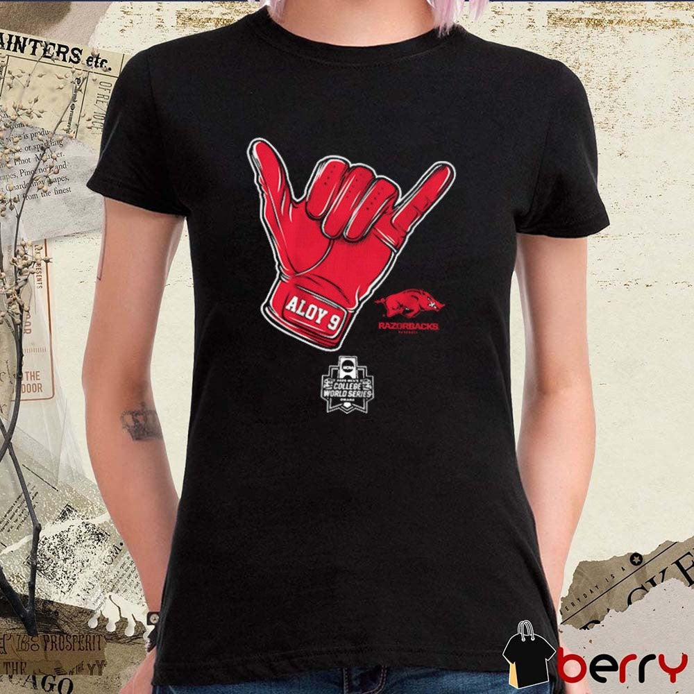 Arkansas Razorbacks Baseball Wehiwa Aloy 9 CWS Shaka NCAA College World Series t-shirt