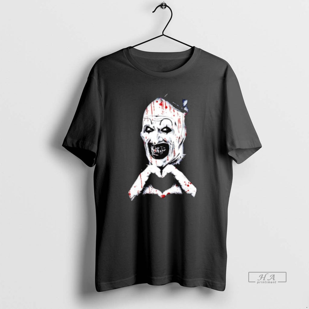 Official Art The Clown Creepy Heart Hands Graphic T-Shirts, Hoodie, Sweatshirt | InkNestWear.com