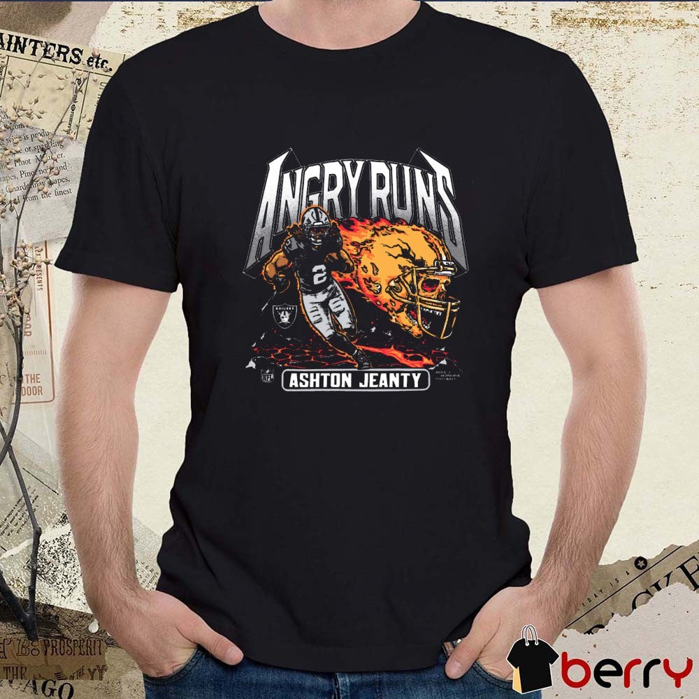 Ashton Jeanty Las Vegas Raiders NFL Homage Angry Runs Player Graphic t-shirt