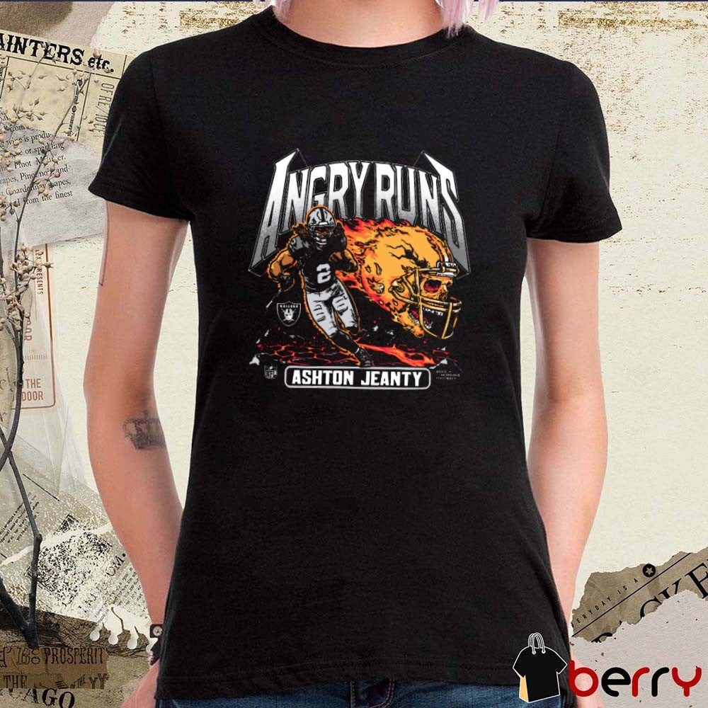 Ashton Jeanty Las Vegas Raiders NFL Homage Angry Runs Player Graphic t-shirt