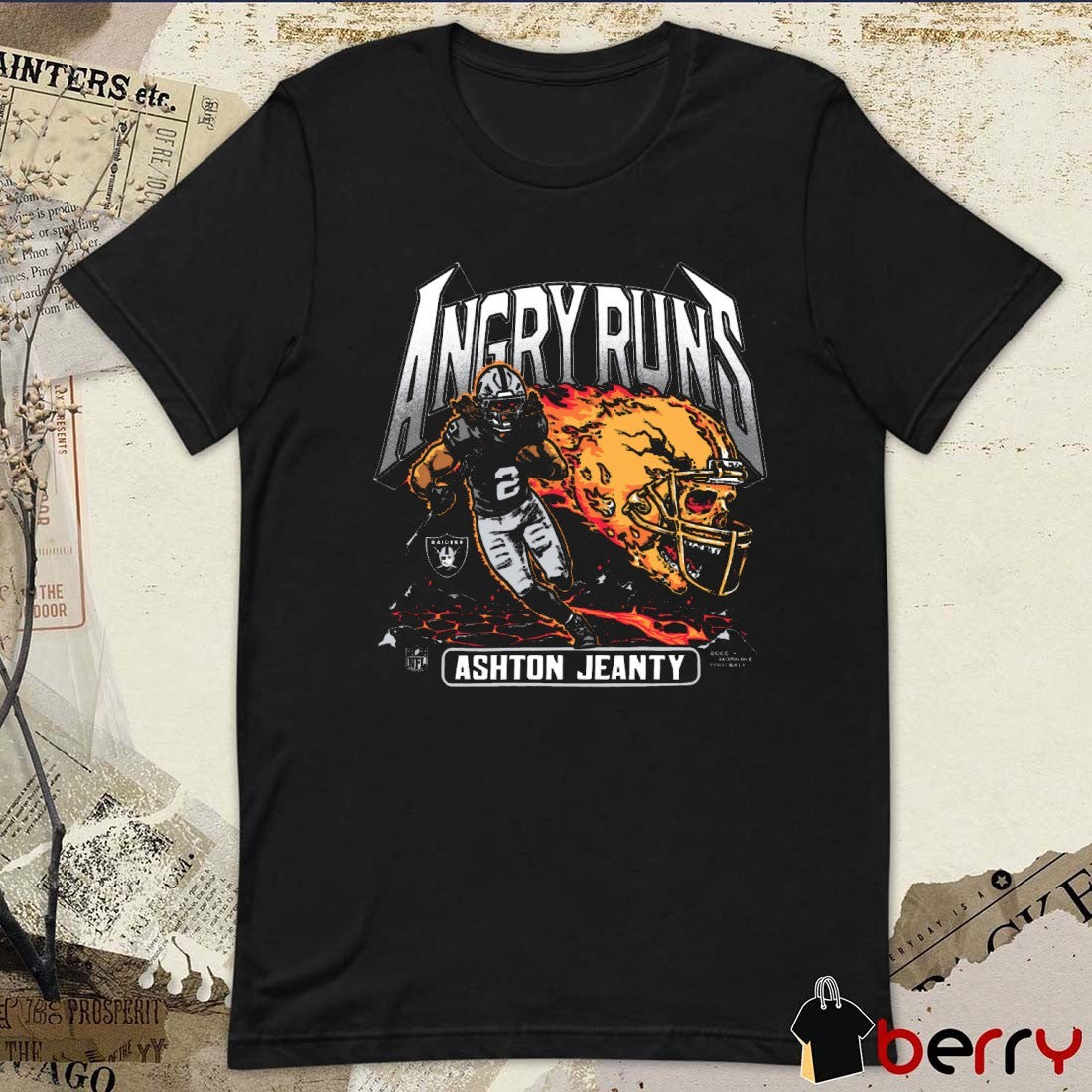 Ashton Jeanty Las Vegas Raiders NFL Homage Angry Runs Player Graphic t-shirt