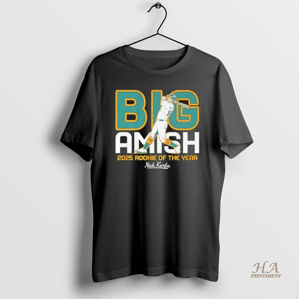 Official Athletics Baseball Nick Kurtz Big Amish 2025 Rookie Of The Year T-Shirts, Hoodie, Sweatshirt | InkNestWear.com