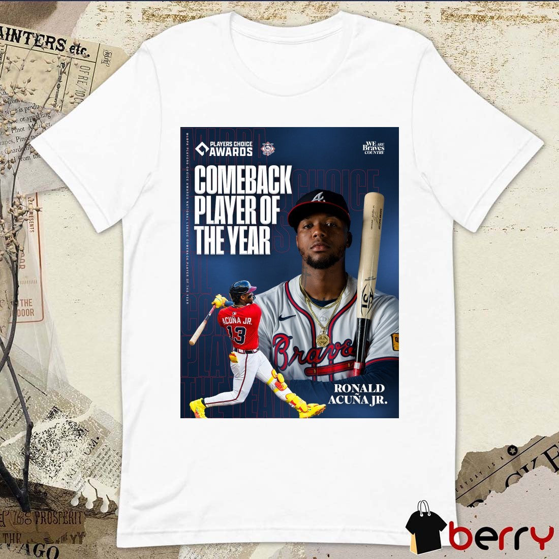 Atlanta Braves Congratulations To Ronald Acuña Jr. Comeback Player Of The Year 2025 Poster t-shirt