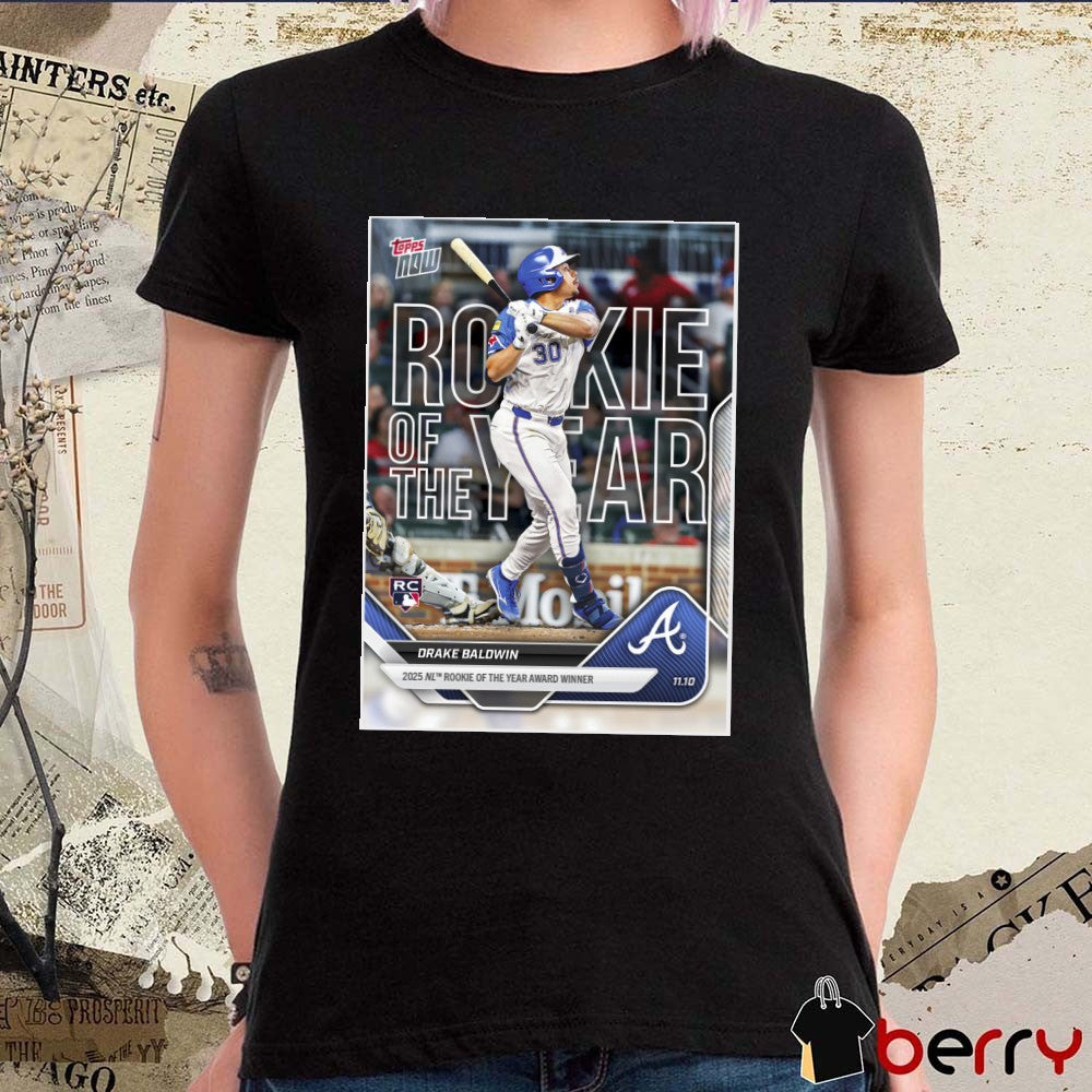Atlanta Braves Drake Baldwin 2025 NL Rookie of the Year Topps Poster t-shirt