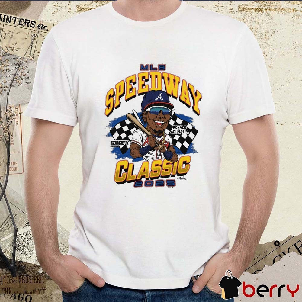 Atlanta Braves Ronald Acuña Jr. MLB Speedway Classic ’25 Caricature t-shirt