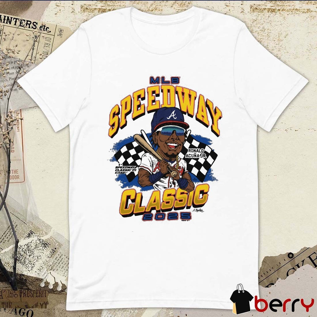 Atlanta Braves Ronald Acuña Jr. MLB Speedway Classic ’25 Caricature t-shirt