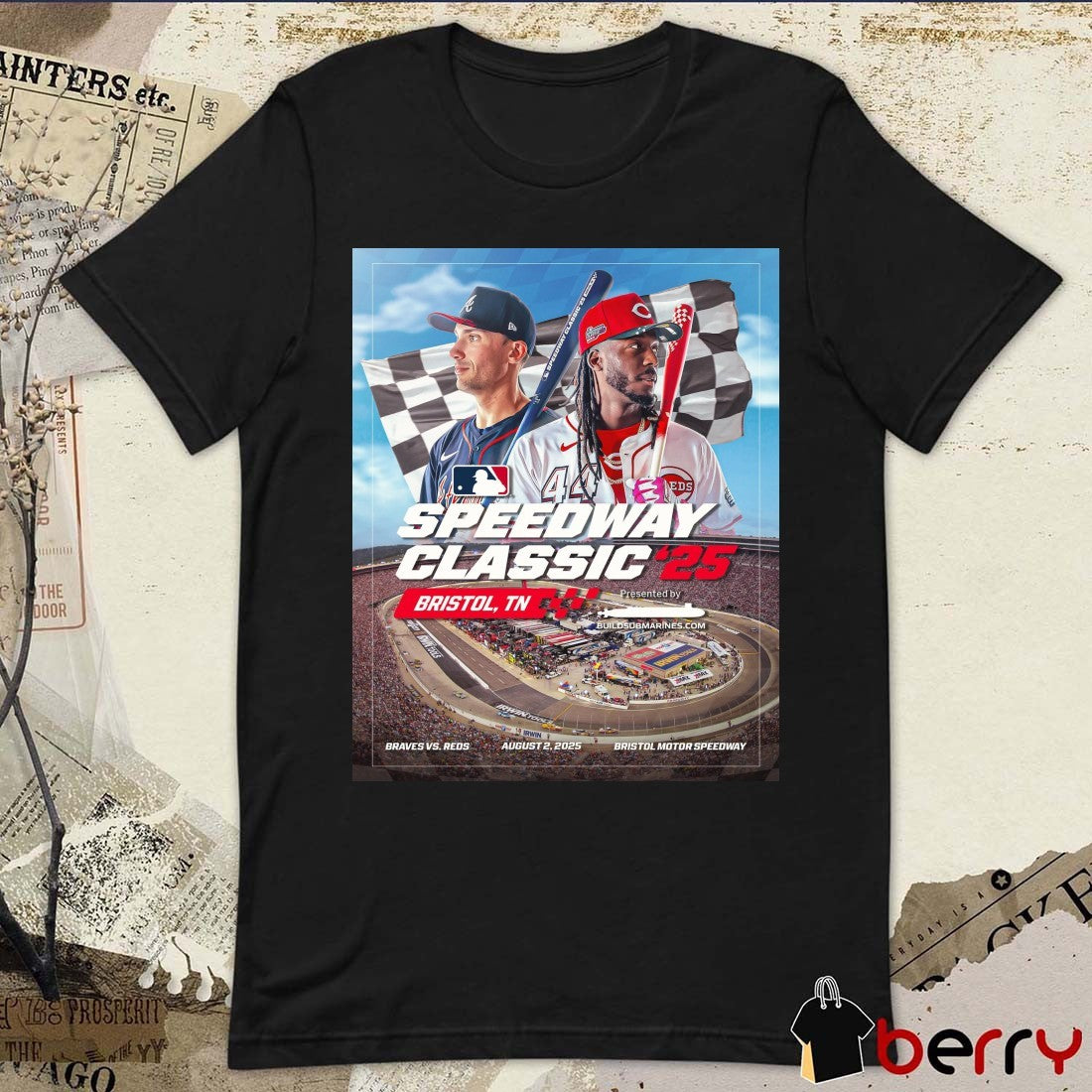 Atlanta Braves Vs Elly De La Cruz Cincinnati Reds MLB Speedway Classic 2025 Bristol TN August 2 Poster t-shirt