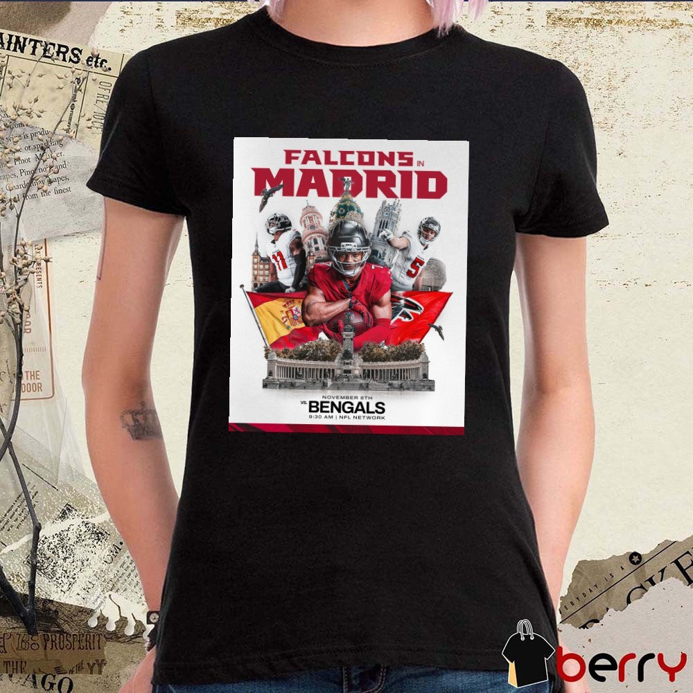 Atlanta Falcons In NFL Madrid November 8th 2026 Vs Cincinnati Bengals Poster t-shirt