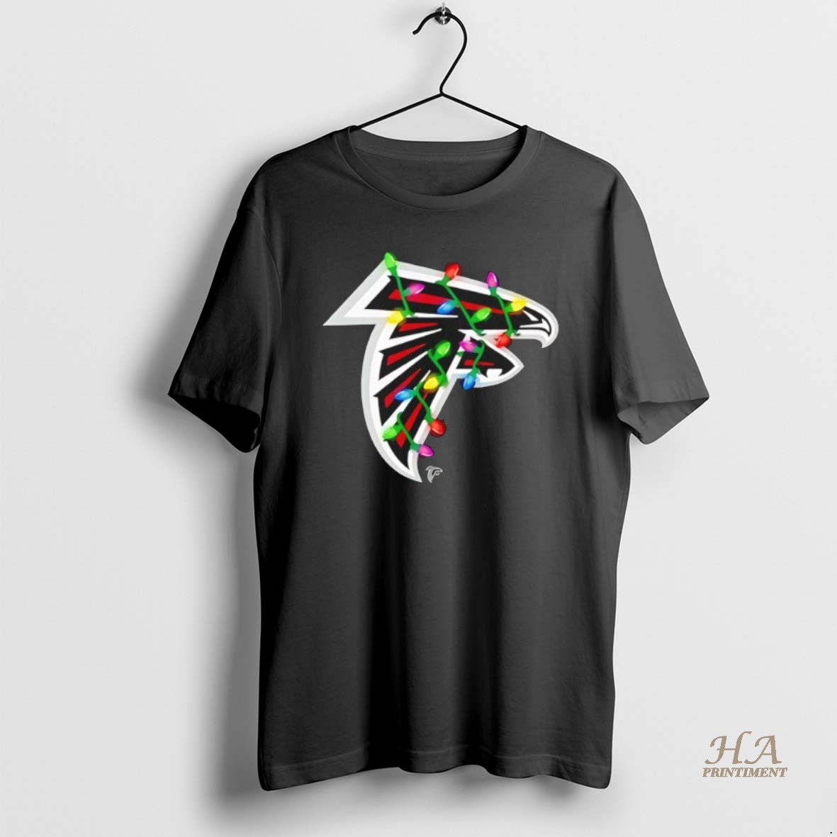 Official Atlanta Falcons Logo Holiday Lights Black T-Shirts, Hoodie, Sweatshirt | InkNestWear.com