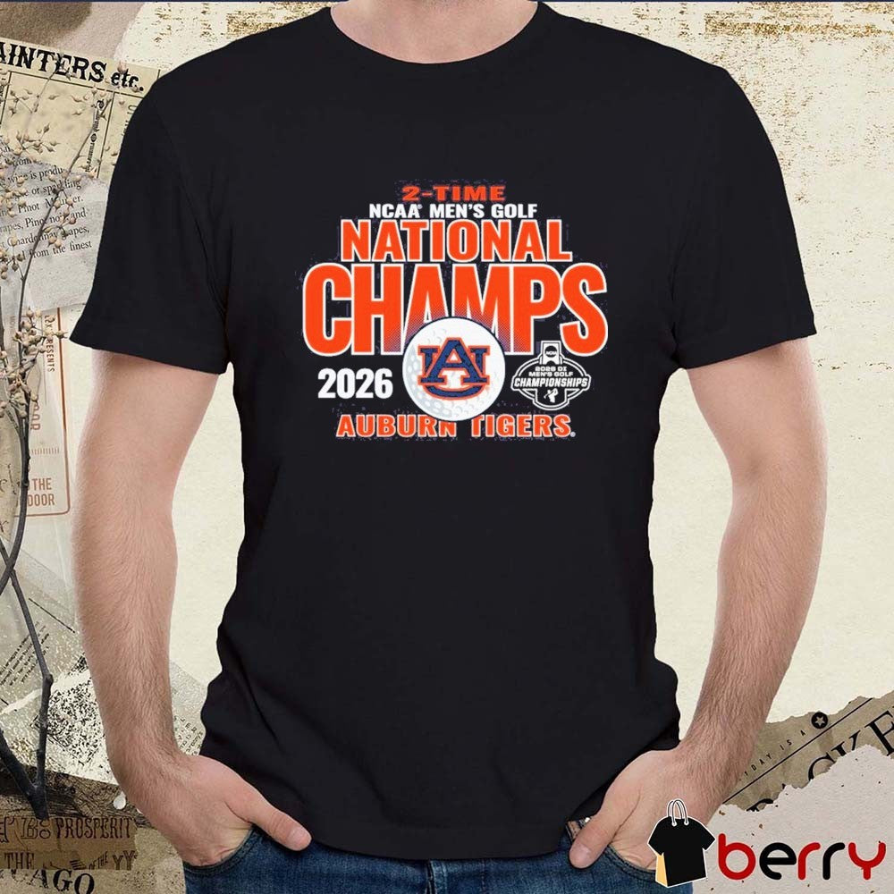 Auburn Tigers 2026 2-Time NCAA Men’s Golf National Champions t-shirt