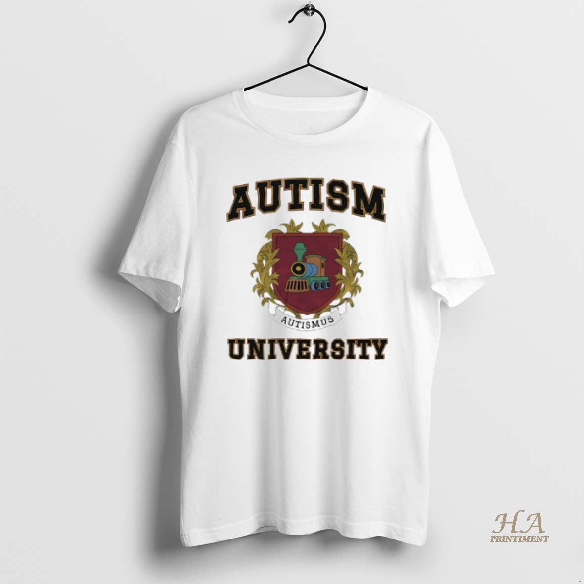 Official Autism University Shield Crest With A Toy Train Graphic T-Shirts, Hoodie, Sweatshirt | InkNestWear.com