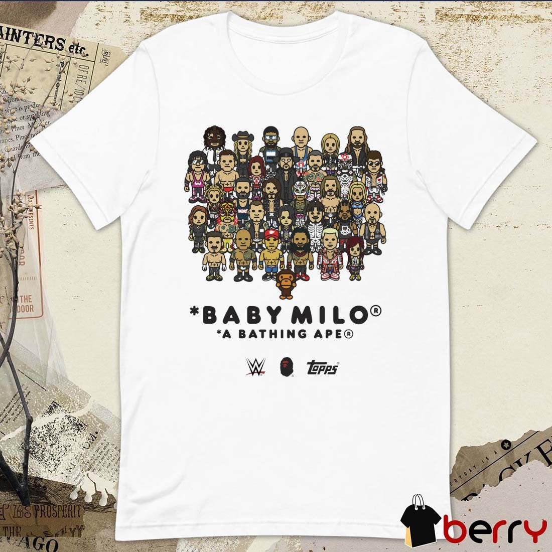 Baby Milo A Bathing Ape WWE Survivor Series Topps 2025 t-shirt
