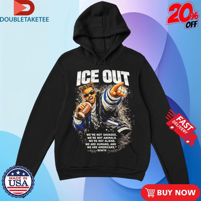 Bad Bunny Ice Out We’re Not Savages We’re Not Animals We’re Not Aliens We Are Humans And We Are Americans Benito Shirts