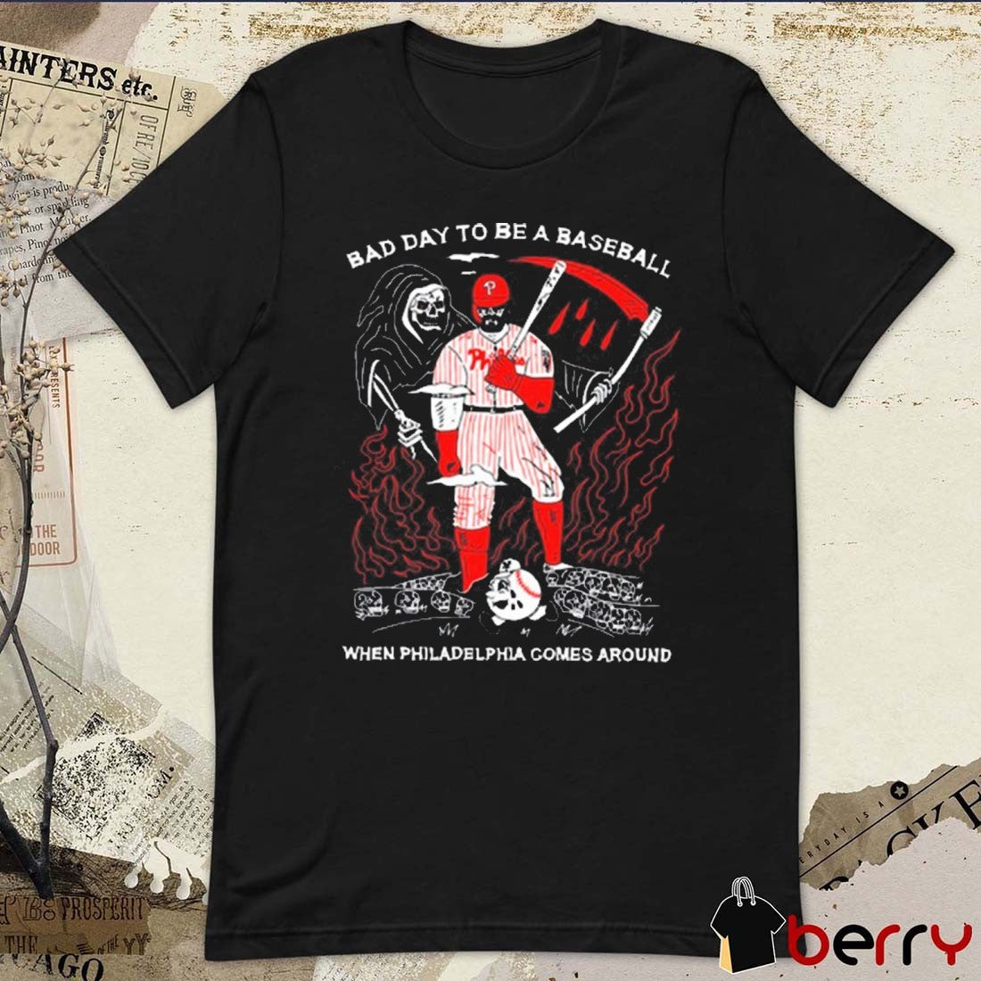Bad Day To Be A Baseball When Philadelphia Comes Around Kyle Schwarber Philadelphia Phillies t-shirt