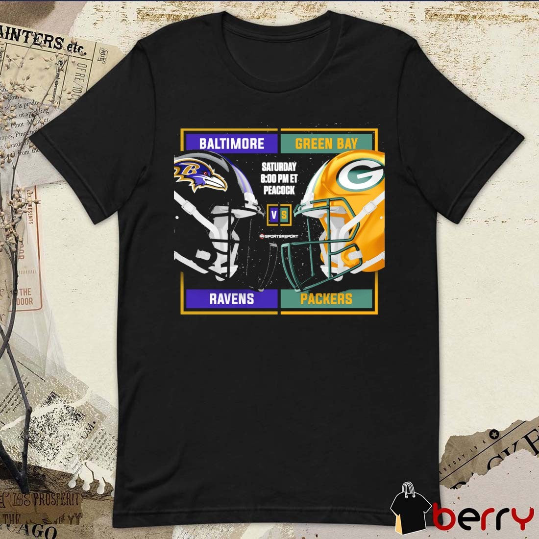 Baltimore Ravens Vs Green Bay Packers NFL Game Week 17 December 27, 2025 Helmets t-shirt