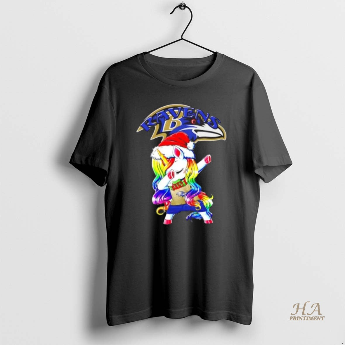 Official Baltimore Ravens X Unicorn Santa Hat Dabbing Merry Christmas T-Shirts, Hoodie, Sweatshirt | InkNestWear.com