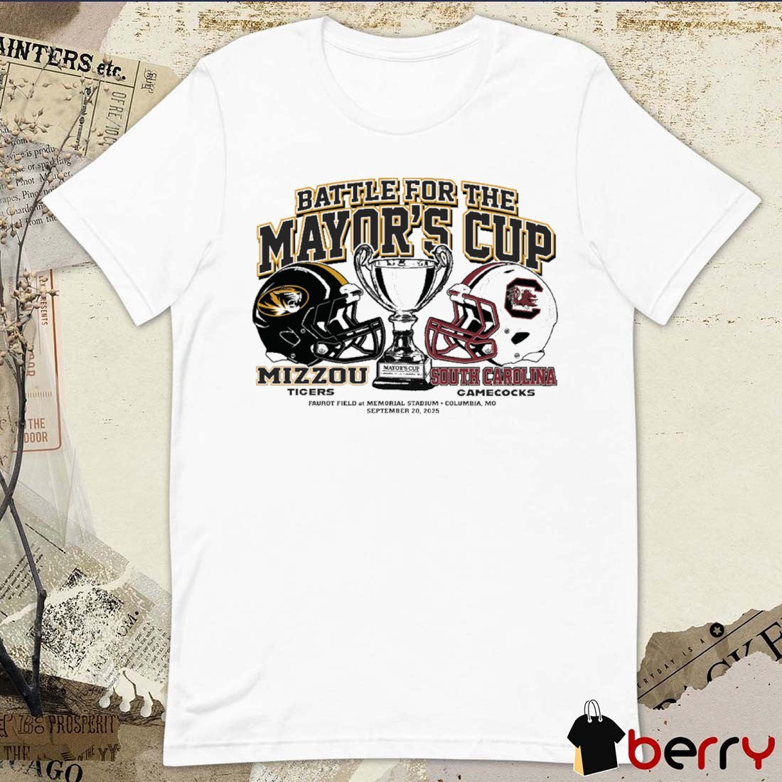 Battle For The Mayor’s Cup Mizzou Tiger vs South Carolina Gamecocks Game Day September 20 2025 t-shirt