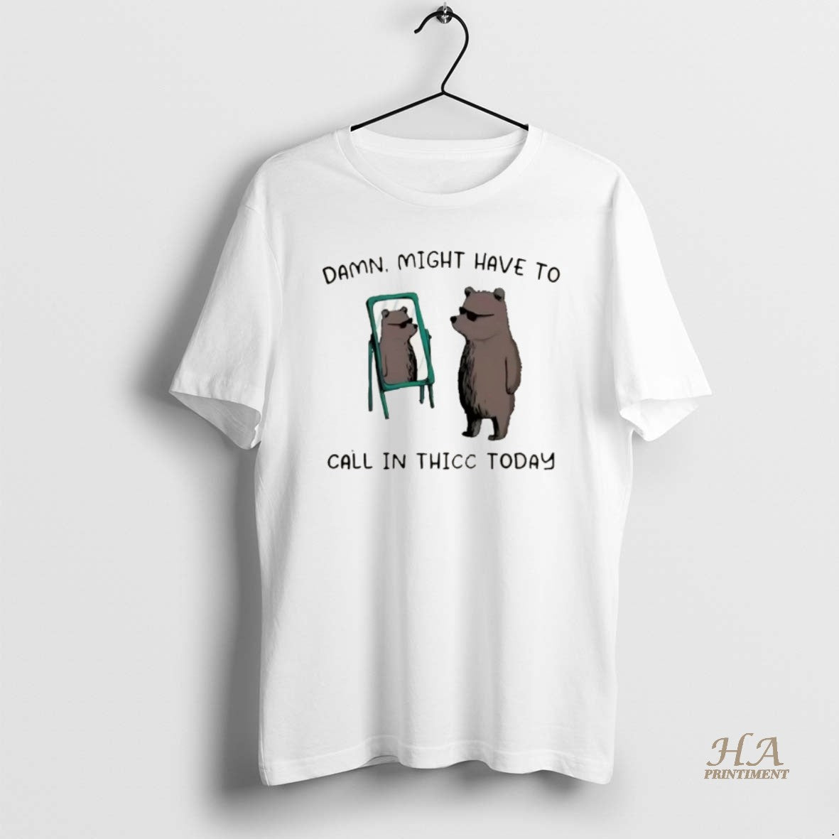 Official Bear Mirror Damn Might Have To Call In Thicc Today Meme Christmas T-Shirts, Hoodie, Sweatshirt | InkNestWear.com