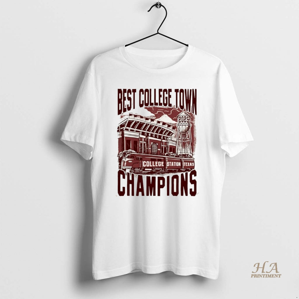 Official Best College Town 2025 Champions College Station Texas Christmas T-Shirts, Hoodie, Sweatshirt | InkNestWear.com