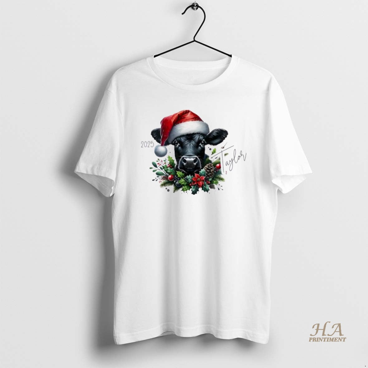 Official Black Cow Xmas Babys First Christmas Personalized Ornaments White T-Shirts, Hoodie, Sweatshirt | InkNestWear.com