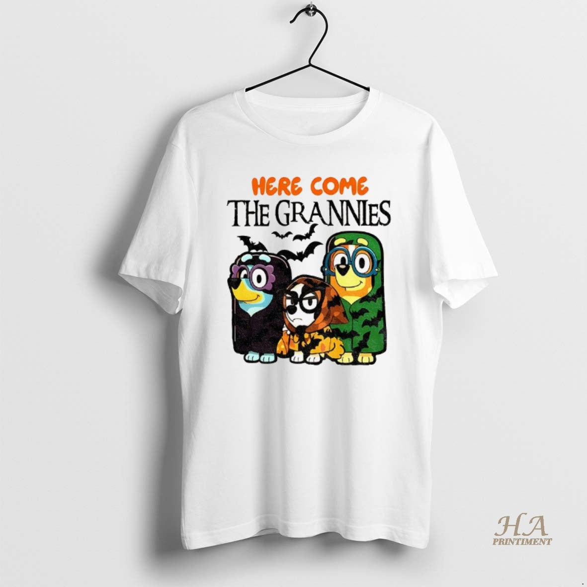 Official Blue Dog Here Come The Grannies Halloween T-Shirts, Hoodie, Sweatshirt | InkNestWear.com