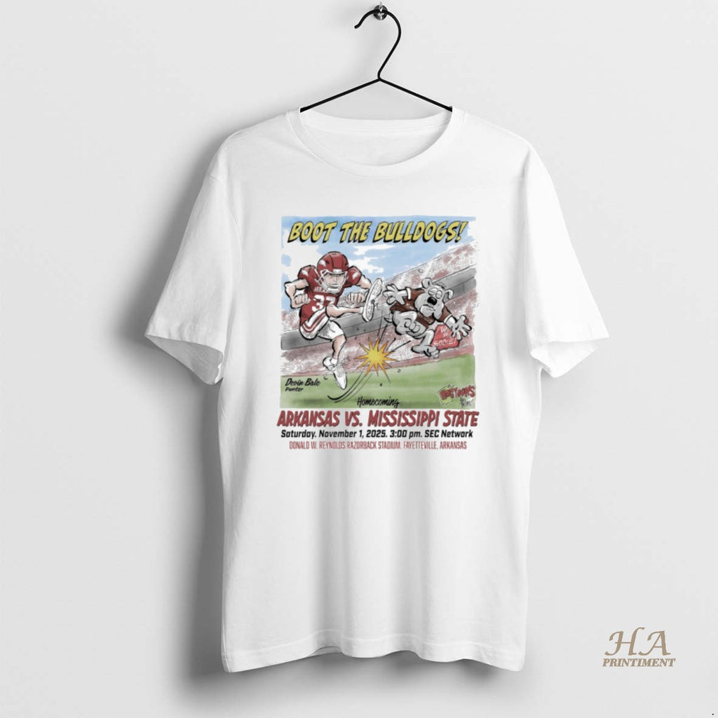 Official Boot The Bulldogs Arkansas Vs Mississippi State Homecoming November 1 2025 Fayetteville Ar T-Shirts, Hoodie,...
