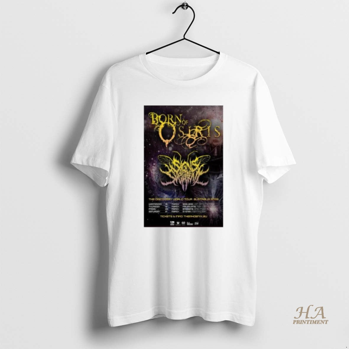 Official Born Of Osiris The Discovery World Tour Australia 2026 Circle White T-Shirts, Hoodie, Sweatshirt | InkNestWear.com