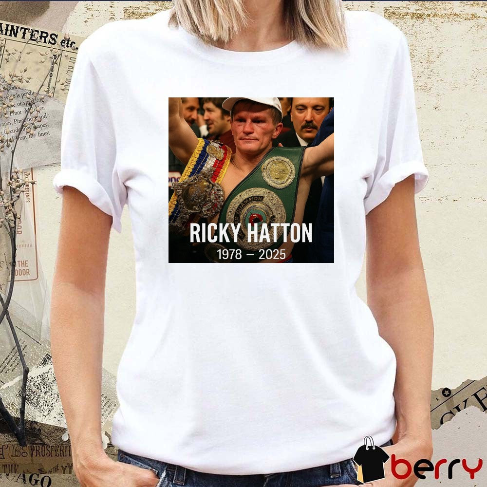 Boxing King Media are heartbroken to share the news that Ricky Hatton The Hitman 1978-2025 Poster t-shirt