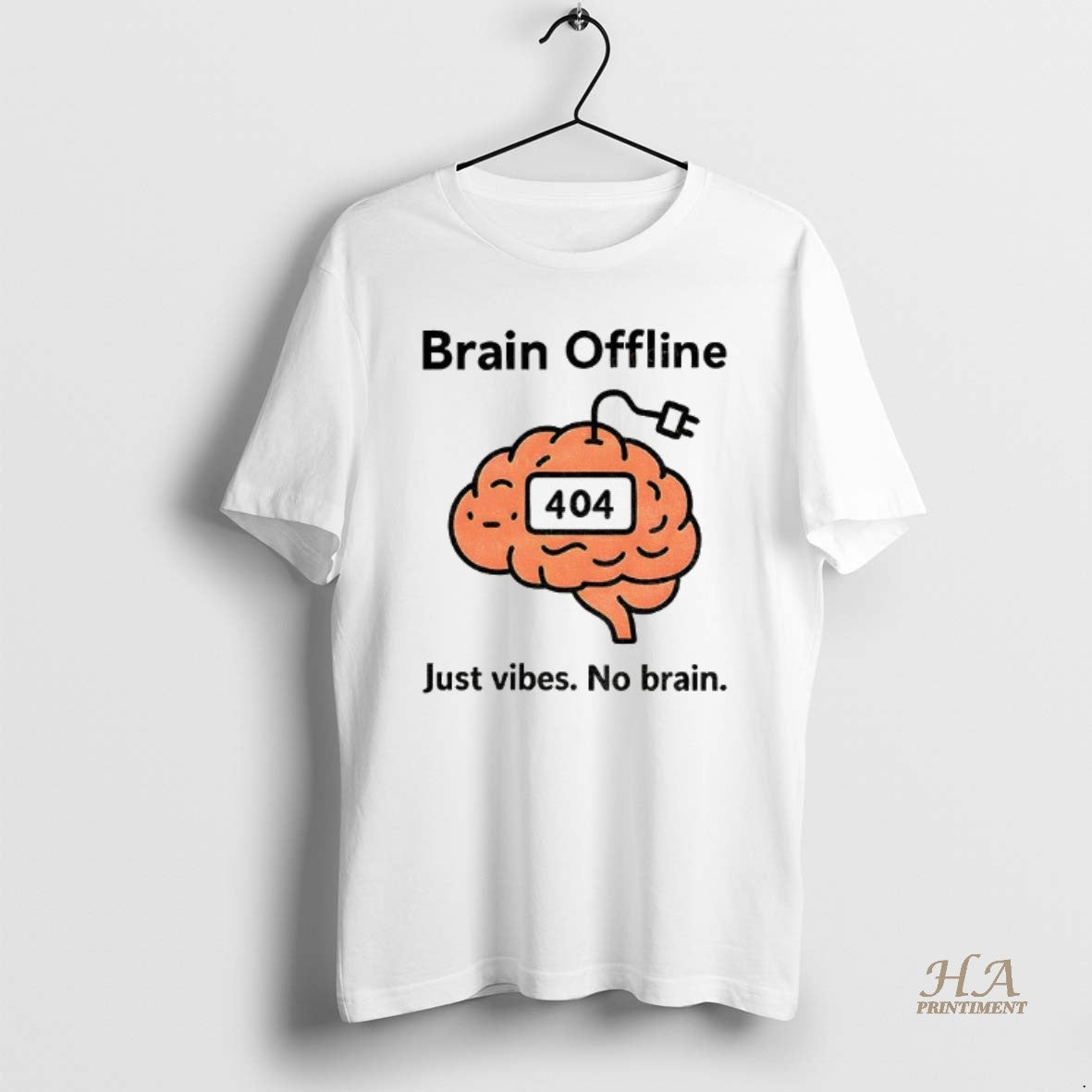 Official Brain Offline Just Vibes No Brain 404 Funny Meme T-Shirts, Hoodie, Sweatshirt | InkNestWear.com