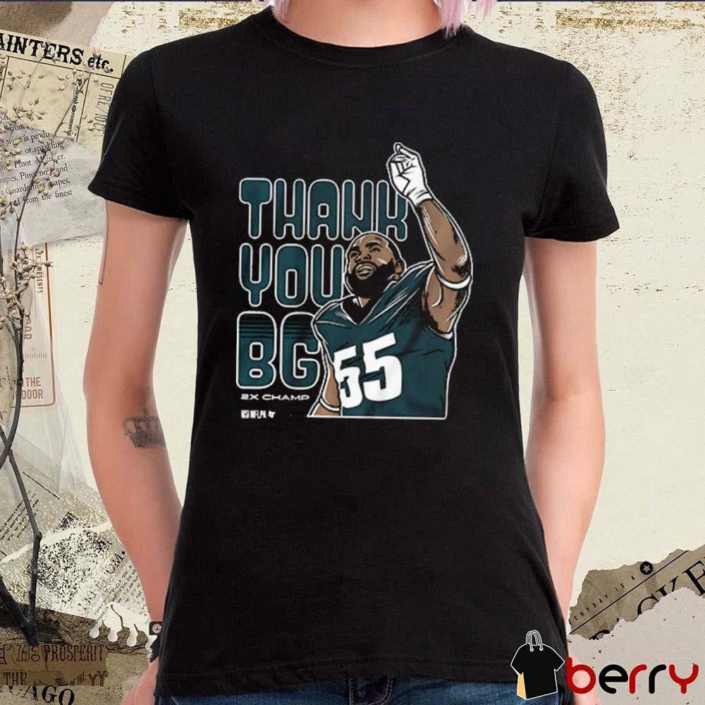 Brandon Graham Thank You BG 2X Champ Philadelphia Eagles NFL Graphic t-shirt