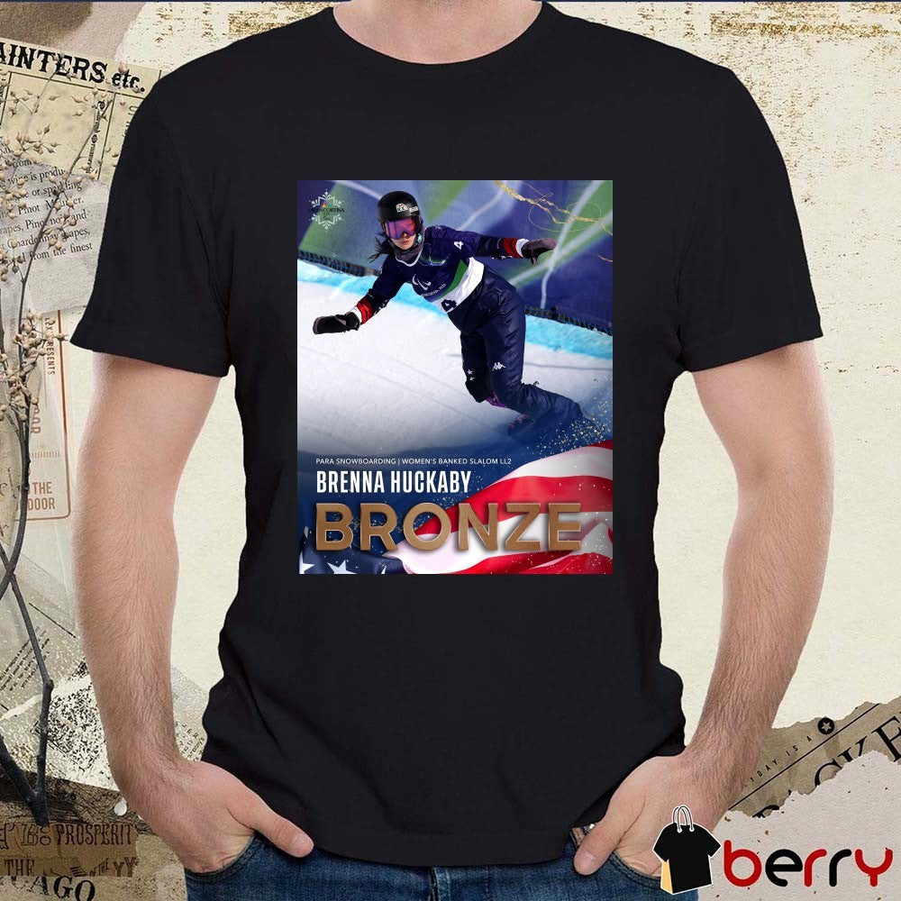 Brenna Huckaby Para Snowboarding Women’s Banked Slalom LL2 Bronze Medal Poster t-shirt
