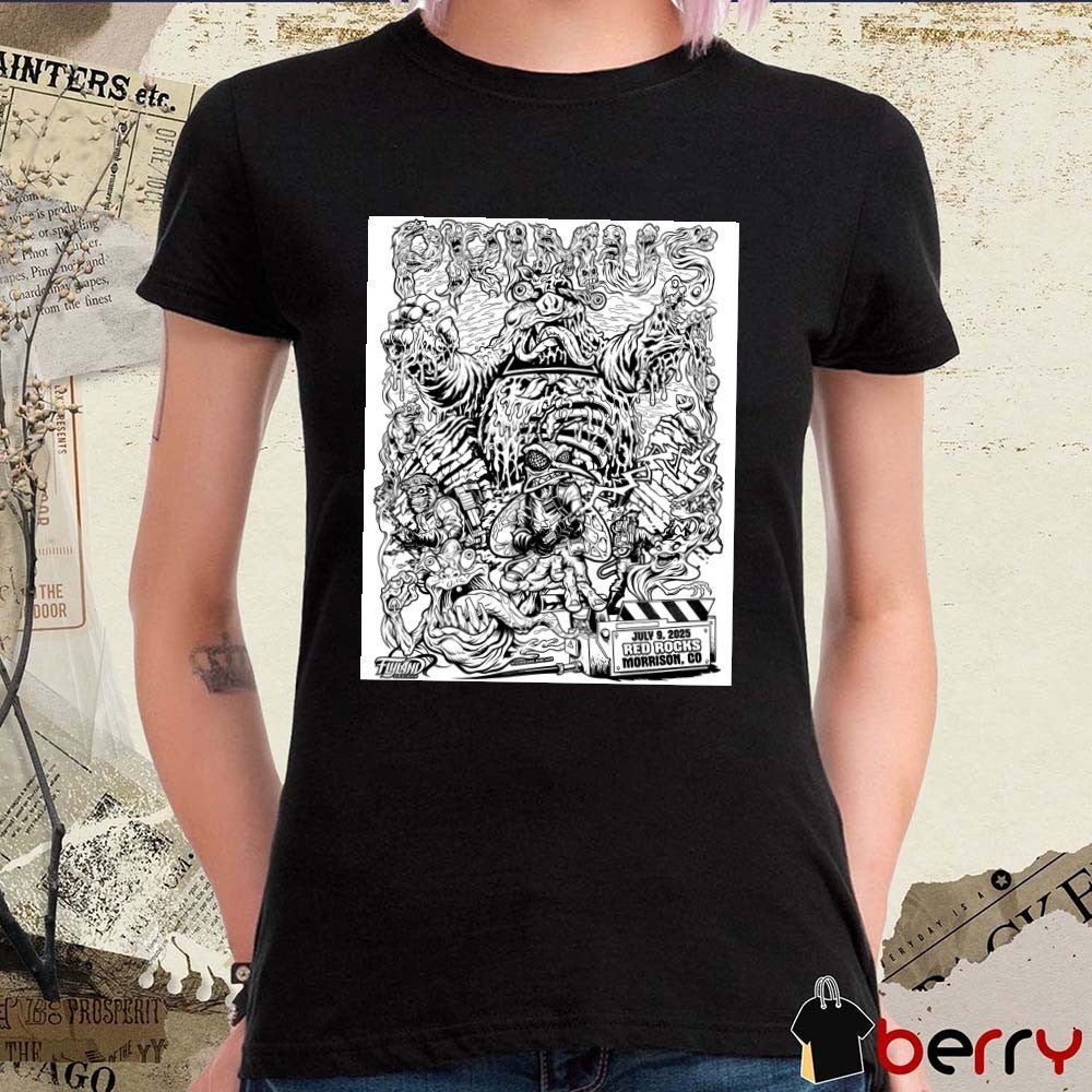 Brian Allen Primus Show July 9 2025 Red Rock Amphitheatre Morrison CO Art Poster t-shirt
