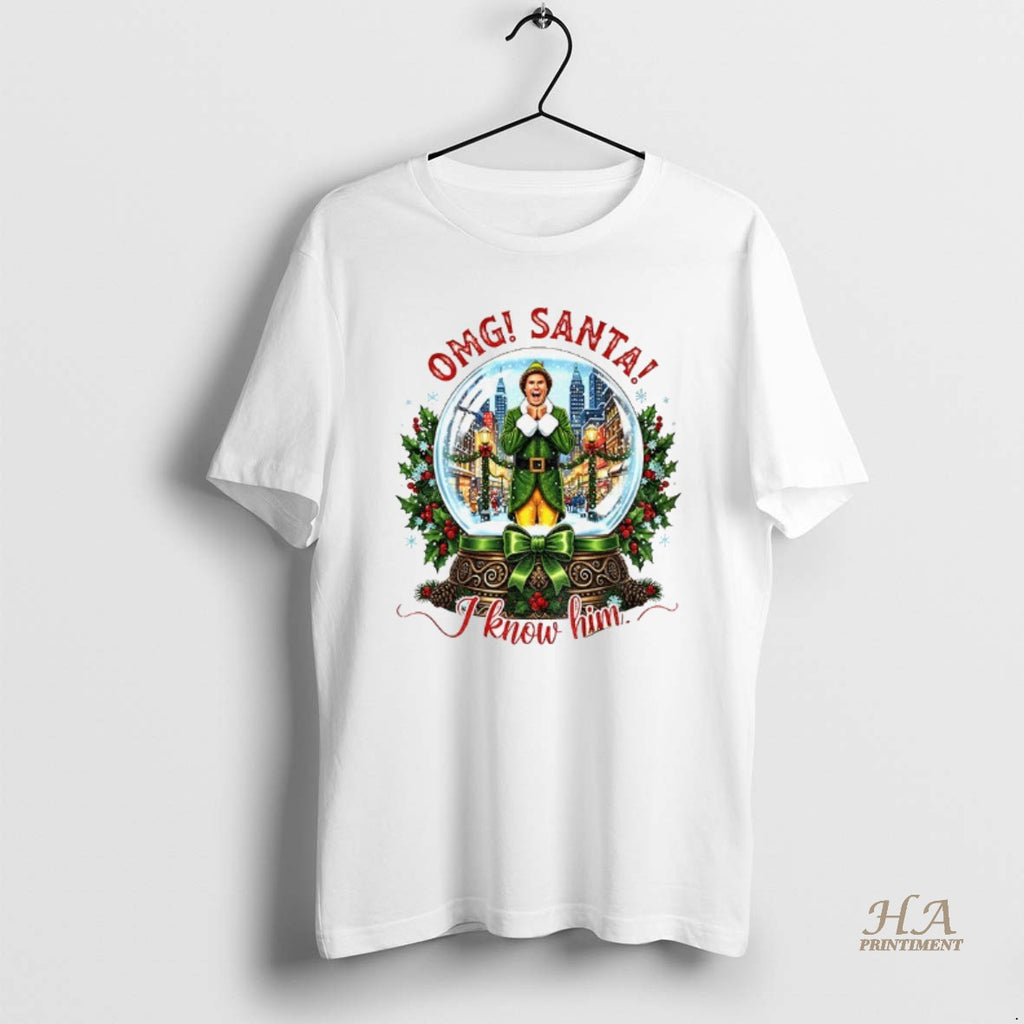 Official Buddy The Elf Omg Santa I Know Him Merry Christmas T-Shirts, Hoodie, Sweatshirt | InkNestWear.com