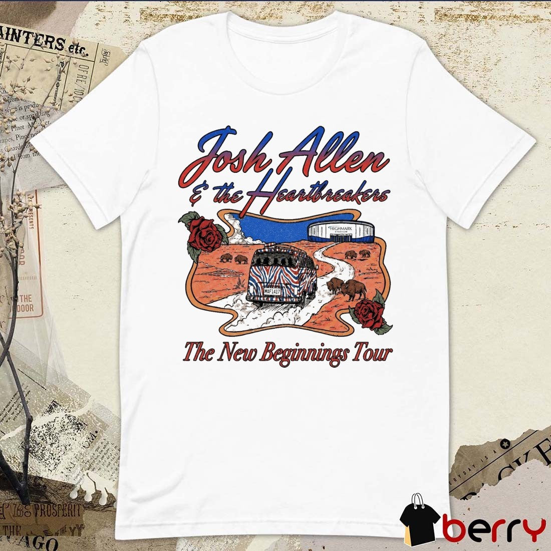 Buffalo Bills Josh Allen and The Heartbreakers The New Beginnings Tour 2026-27 t-shirt