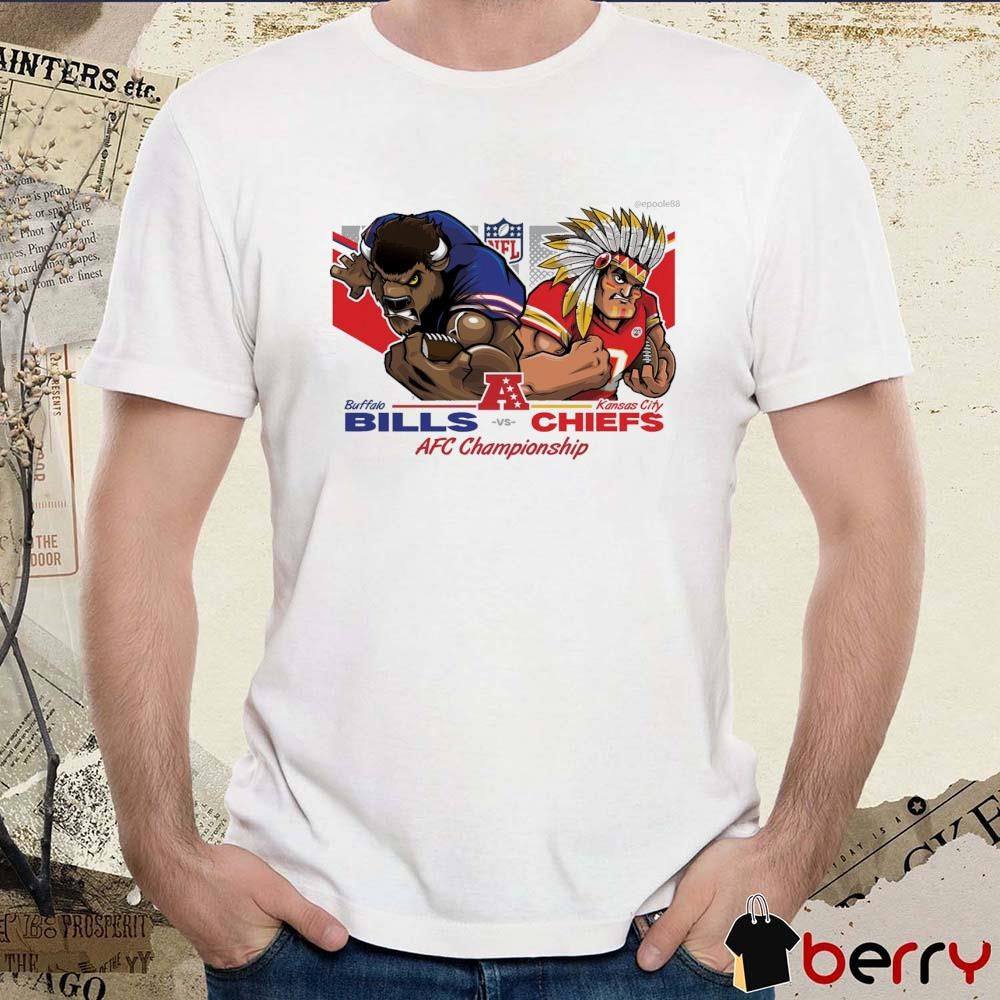 Buffalo Bills Vs Kansas City Chiefs AFC Championship NFL Conference Championships Super Bowl LIX Mascot Painting t-shirt