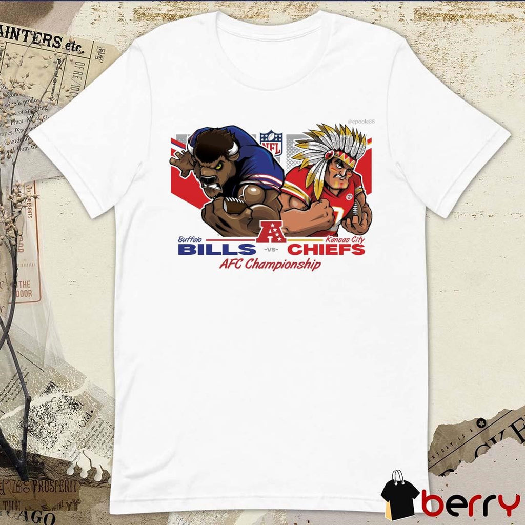 Buffalo Bills Vs Kansas City Chiefs AFC Championship NFL Conference Championships Super Bowl LIX Mascot Painting t-shirt