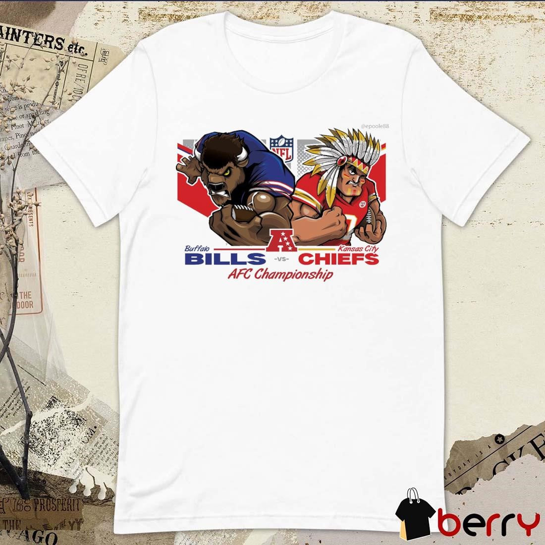 Buffalo Bills Vs Kansas City Chiefs AFC Championship NFL Conference Championships Super Bowl LIX Mascot Painting t-shirt