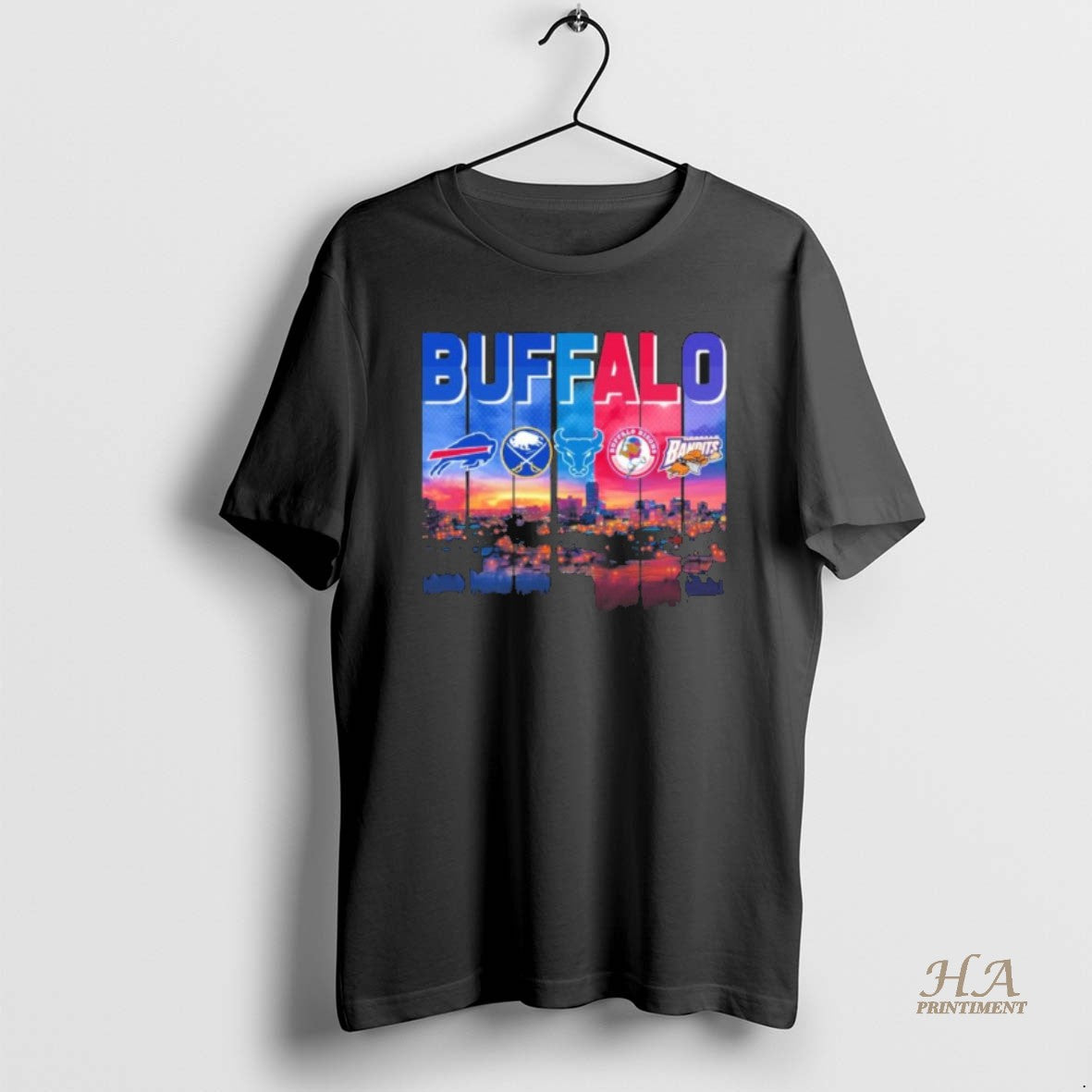 Official Buffalo Sports Teams Logo 2025 Retro Skyline T-Shirts, Hoodie, Sweatshirt | InkNestWear.com