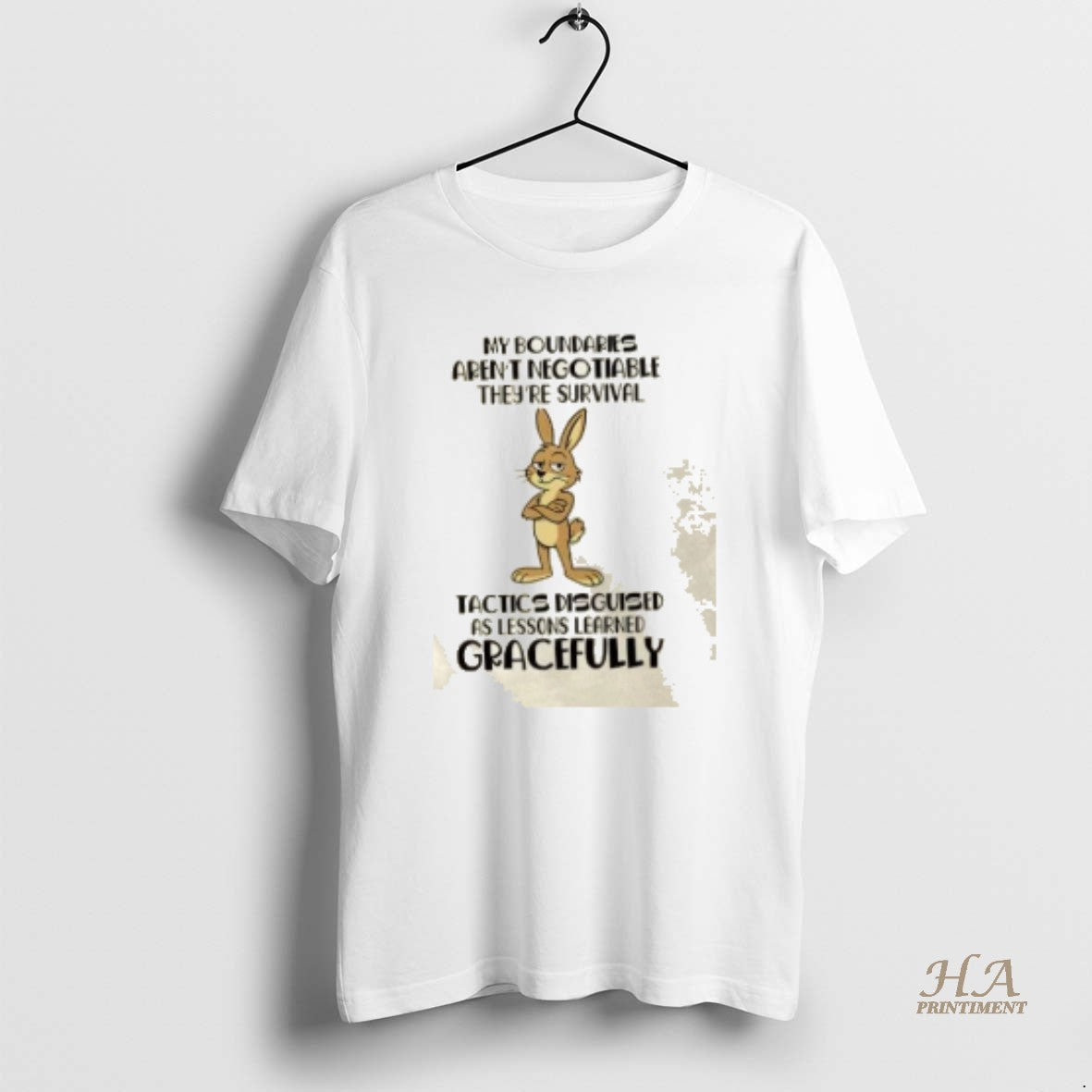 Official Bunny My Boundaries Arent Negotiable Theyre Survival Tactics Disguised As Lessons Learned Gracefully T-Shirts,...