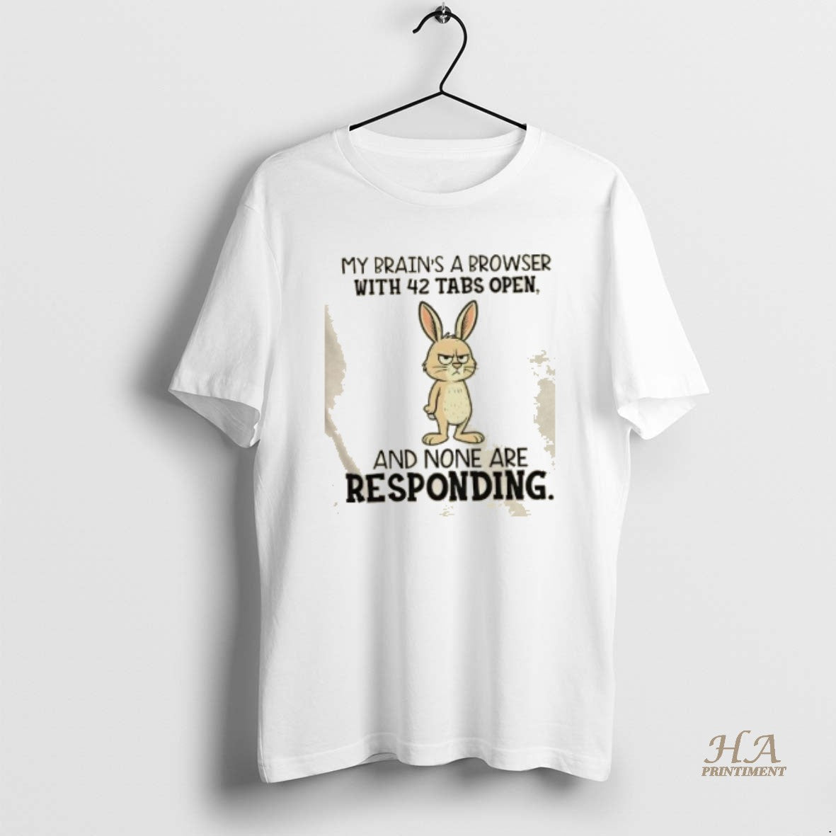 Official Bunny My Brains A Browser With 42 Tabs Open And None Are Responding T-Shirts, Hoodie, Sweatshirt | InkNestWear.com