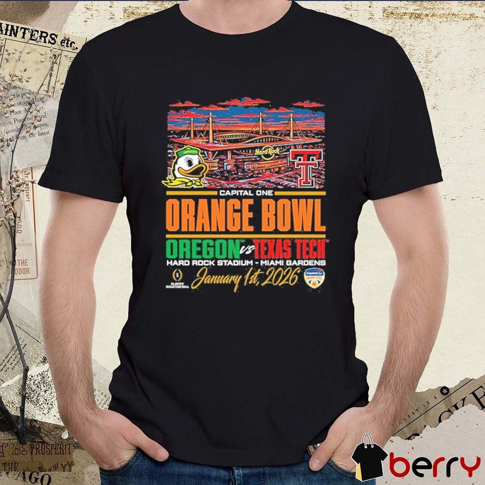 Capital One Orange Bowl Oregon vs. Texas Tech January 1st, 2026 Stadium Miami Gardens t-shirt
